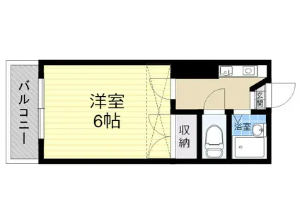 レオパレス東大道(1K/1階)の間取り写真