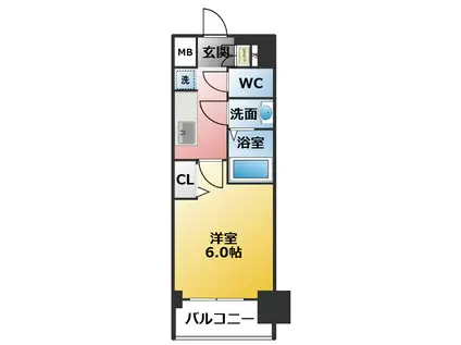 プレサンス桜山駅前アフォード(1K/6階)の間取り写真