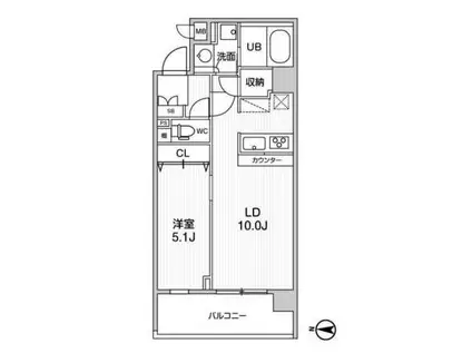 ALTERNA菊川II(1LDK/2階)の間取り写真