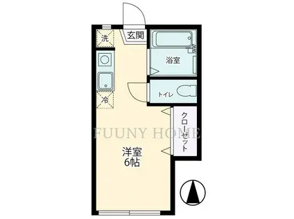 コーポエイト(ワンルーム/1階)の間取り写真