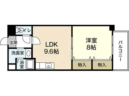 タウン五日市(1LDK/4階)の間取り写真