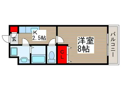 VIOLA・COLLINE(1K/1階)の間取り写真