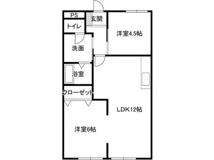 三宅ハイツ(2LDK/2階)の間取り写真