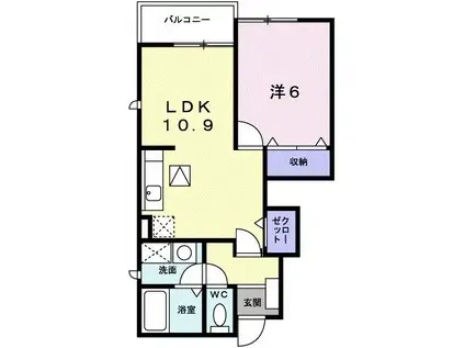 ブリエ I(1LDK/1階)の間取り写真