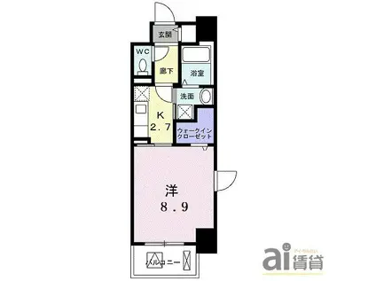 フィオーレ カンパネラ(1K/3階)の間取り写真