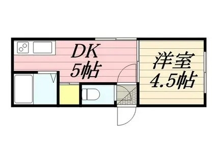 アイアール南郷III(1DK/2階)の間取り写真