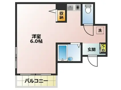 丸栄コーポ(ワンルーム/4階)の間取り写真