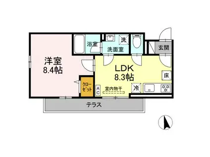 マエストロ(1LDK/1階)の間取り写真