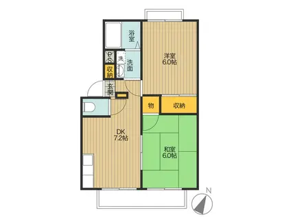 T-NET ハイツKOMA(2DK/1階)の間取り写真