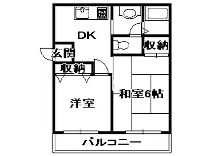 ハイツ清風(2DK/3階)の間取り写真