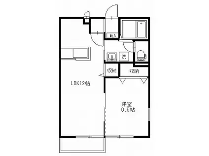 ラ・フォーレIII(1LDK/1階)の間取り写真