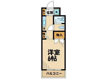 ハウスブリッジ(ワンルーム/1階)の間取り写真