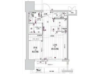 グランフォーレプライム高宮(1LDK/11階)の間取り写真