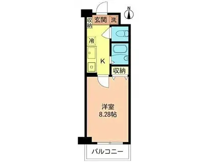 マイナビSTAYミライエ喜多見パーク(1K/3階)の間取り写真