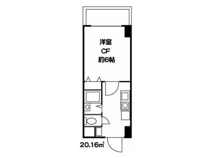 クオーレ青葉台(1K/9階)の間取り写真