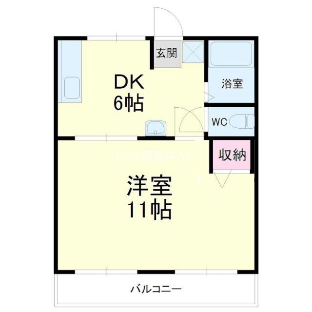 ラベンダータウンA(1DK/3階)の間取り写真