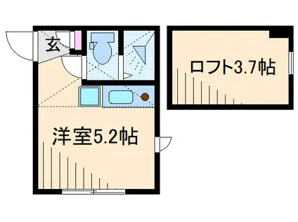 東急東横線 妙蓮寺駅 徒歩8分 2階建 築10年(ワンルーム/1階)の間取り写真
