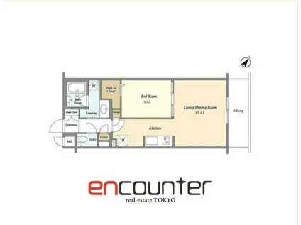 BLESS北新宿(1LDK/4階)の間取り写真