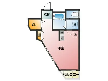 ピア南長崎(1K/3階)の間取り写真