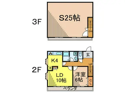 中根ハウス(1SLDK/2階)の間取り写真