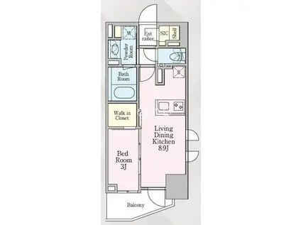 グランリビオ芝大門(1LDK/7階)の間取り写真