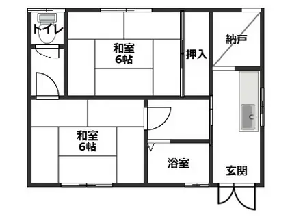 ソウワハイツ(2K/1階)の間取り写真