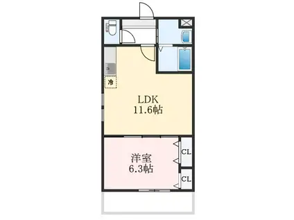 弥十の里(1LDK/2階)の間取り写真