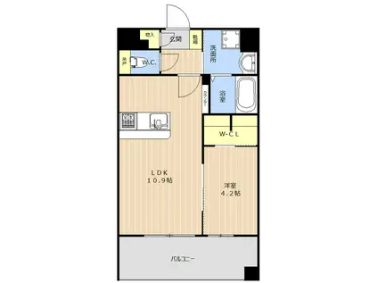 プレミアムレジデンス別府駅前(1LDK/8階)の間取り写真