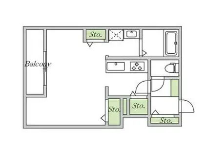 CASA VERDE 玉津(1K/2階)の間取り写真