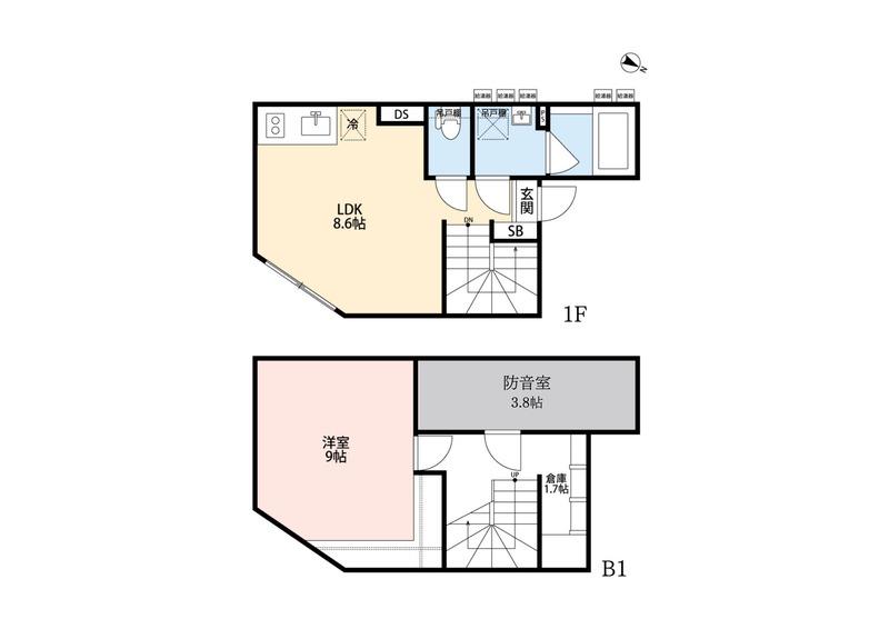 オークレスト下目黒(2LDK/B1階)の間取り写真