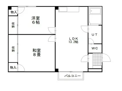 明治ビル(2LDK/3階)の間取り写真