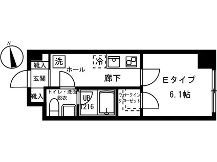リバージュ弘明寺(1K/3階)の間取り写真