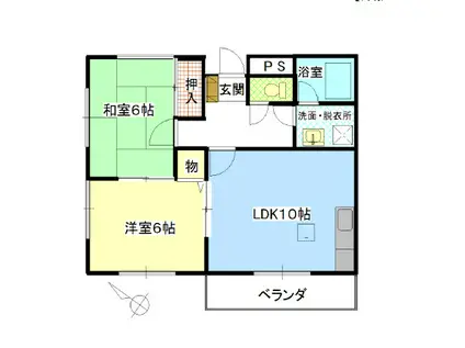 ジュネストヨダ(2LDK/1階)の間取り写真
