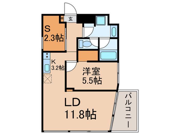 長崎6丁目マンション(1SLDK/5階)の間取り写真