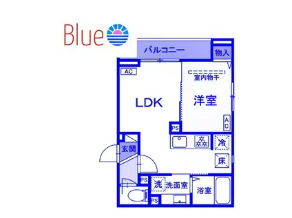 ファンウェーヴ湘南藤沢(1LDK/1階)の間取り写真