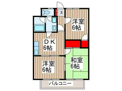 パストラーリIII(3DK/3階)の間取り写真