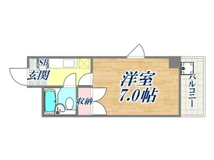 アムール六甲駅前(1K/3階)の間取り写真