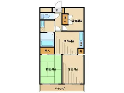 モリノフラット(3DK/4階)の間取り写真