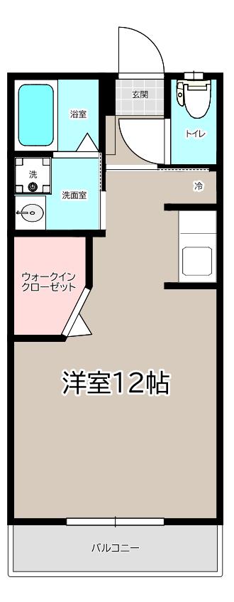 CASA FELICE琴芝(ワンルーム/1階)の間取り写真