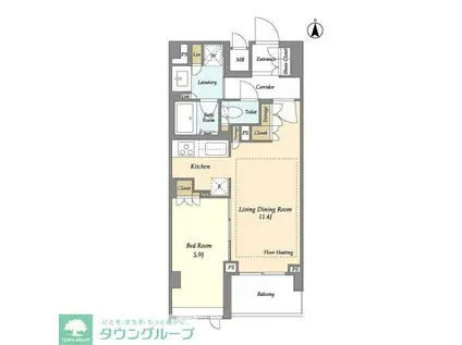 LIBR GRANT 四谷三丁目(1LDK/2階)の間取り写真