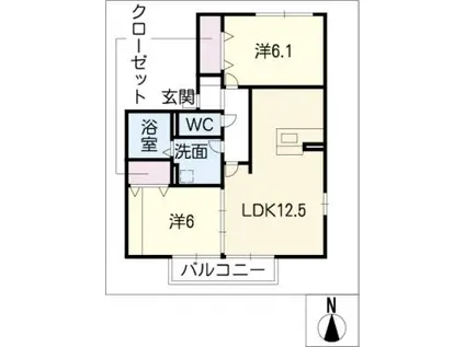 ＪＲ東海道本線 大府駅 徒歩25分 2階建 築16年(2LDK/1階)の間取り写真