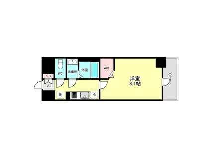 ミラージュパレス大阪ドームPROSPER(1K/2階)の間取り写真