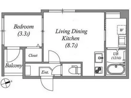 GRANSTELLA 帝塚山(1LDK/3階)の間取り写真