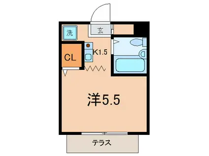 柳沢ハイツ(1K/1階)の間取り写真