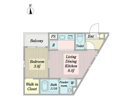 CHERIM清水(1LDK/1階)の間取り写真