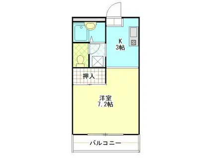 明光マンション A(1K/4階)の間取り写真