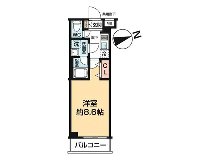ARCOBALENO OHANAJAYAアルコバレーノ オハナヂャヤ(1K/1階)の間取り写真