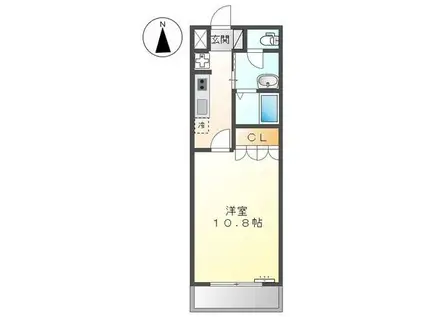 アイビーコート(1K/2階)の間取り写真