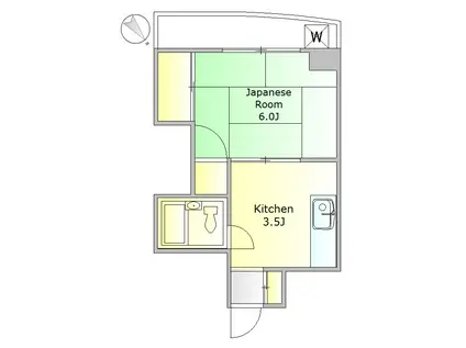 小川ビル(1K/4階)の間取り写真