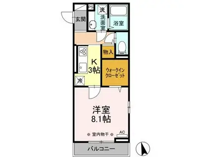 DUCCOVI(1K/3階)の間取り写真